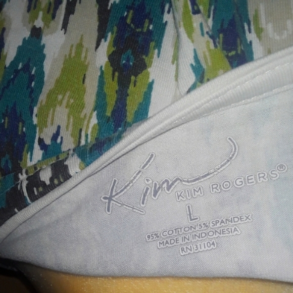 Womans Size Large Multicolored Blouse Round Neck Loosefit Top Longsleeved Shirt - Picture 3 of 5